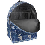 Snow Rabbit Knitted Pattern Print Backpack