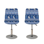 Snow Rabbit Knitted Pattern Print Bar Stool Covers