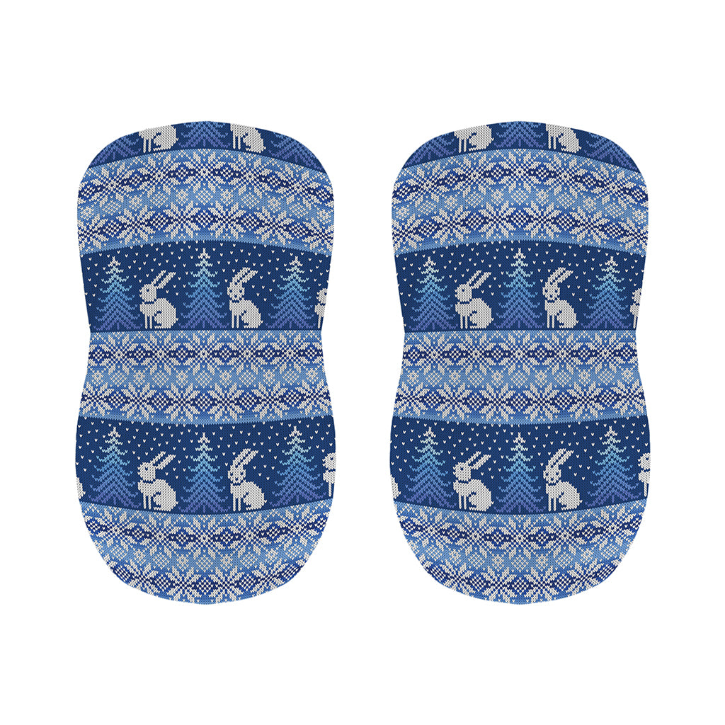 Snow Rabbit Knitted Pattern Print Bar Stool Covers