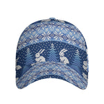 Snow Rabbit Knitted Pattern Print Baseball Cap