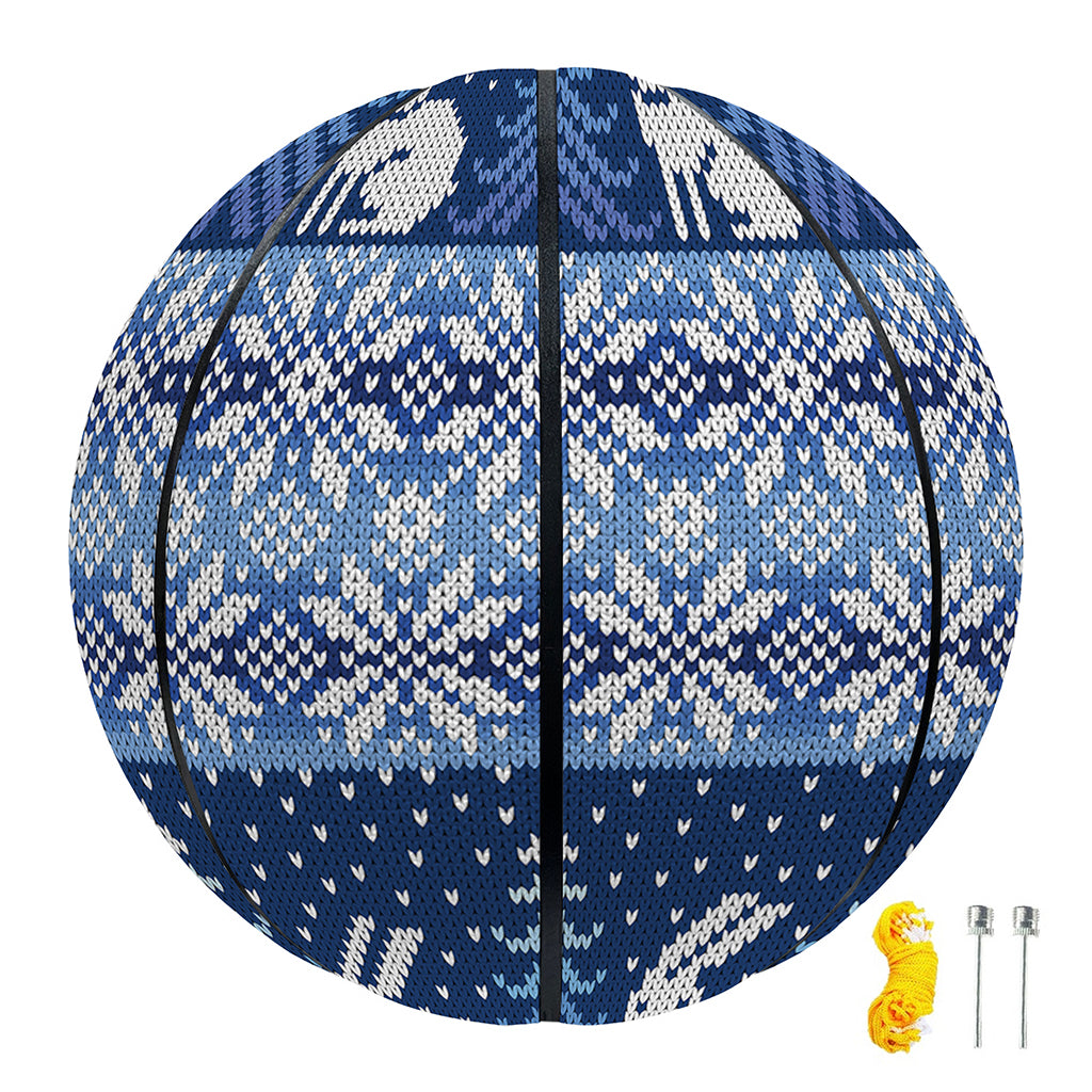 Snow Rabbit Knitted Pattern Print Basketball