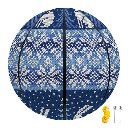 Snow Rabbit Knitted Pattern Print Basketball