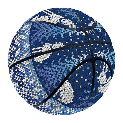 Snow Rabbit Knitted Pattern Print Basketball
