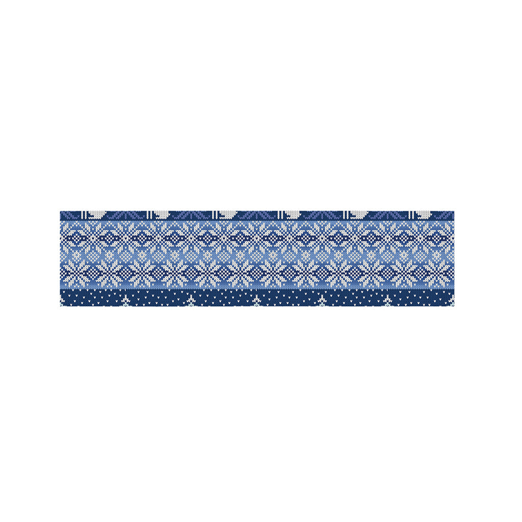 Snow Rabbit Knitted Pattern Print Bed Runner