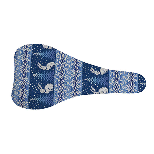 Snow Rabbit Knitted Pattern Print Bicycle Seat Cover