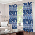 Snow Rabbit Knitted Pattern Print Dimout Grommet Curtains