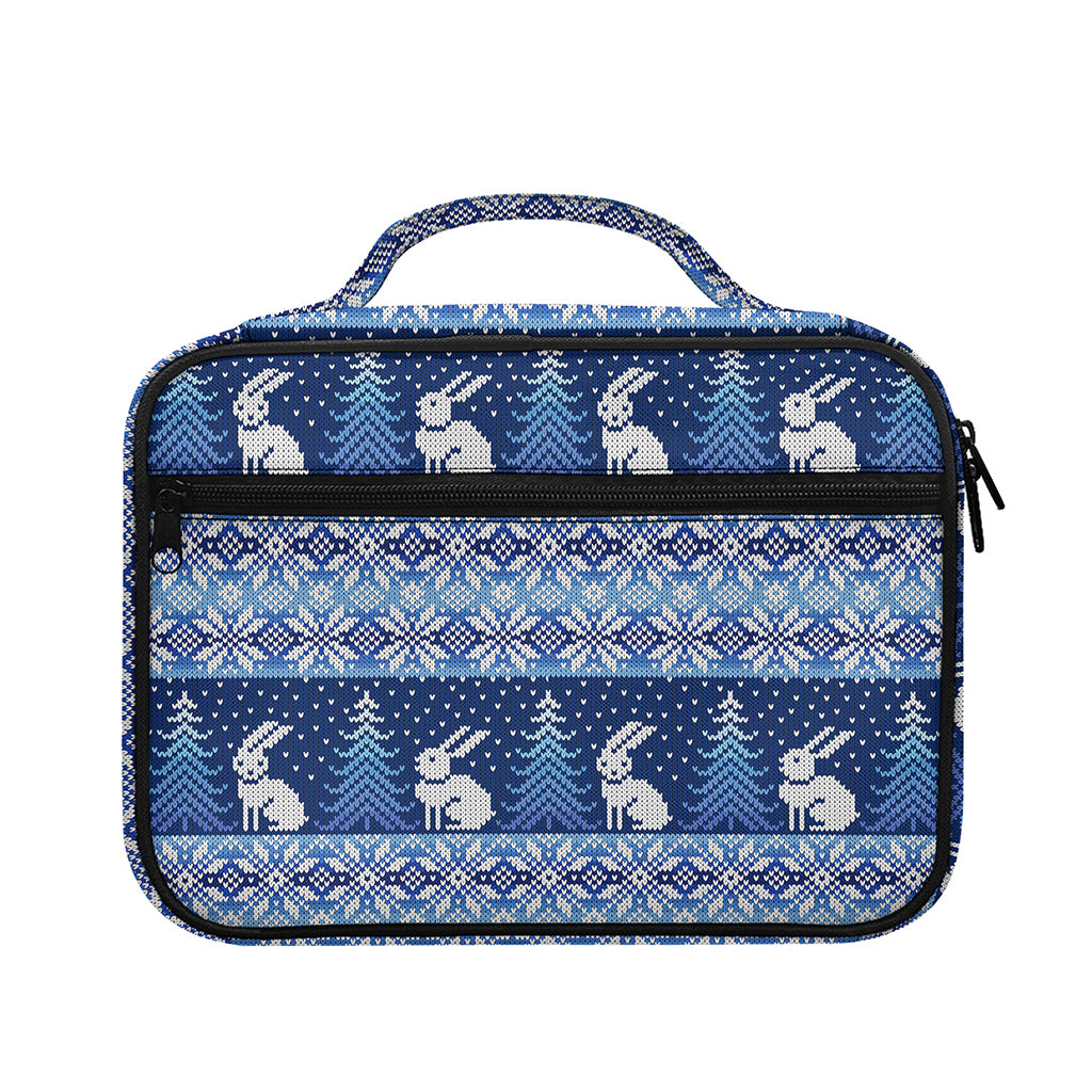 Snow Rabbit Knitted Pattern Print Briefcase Bible Bag