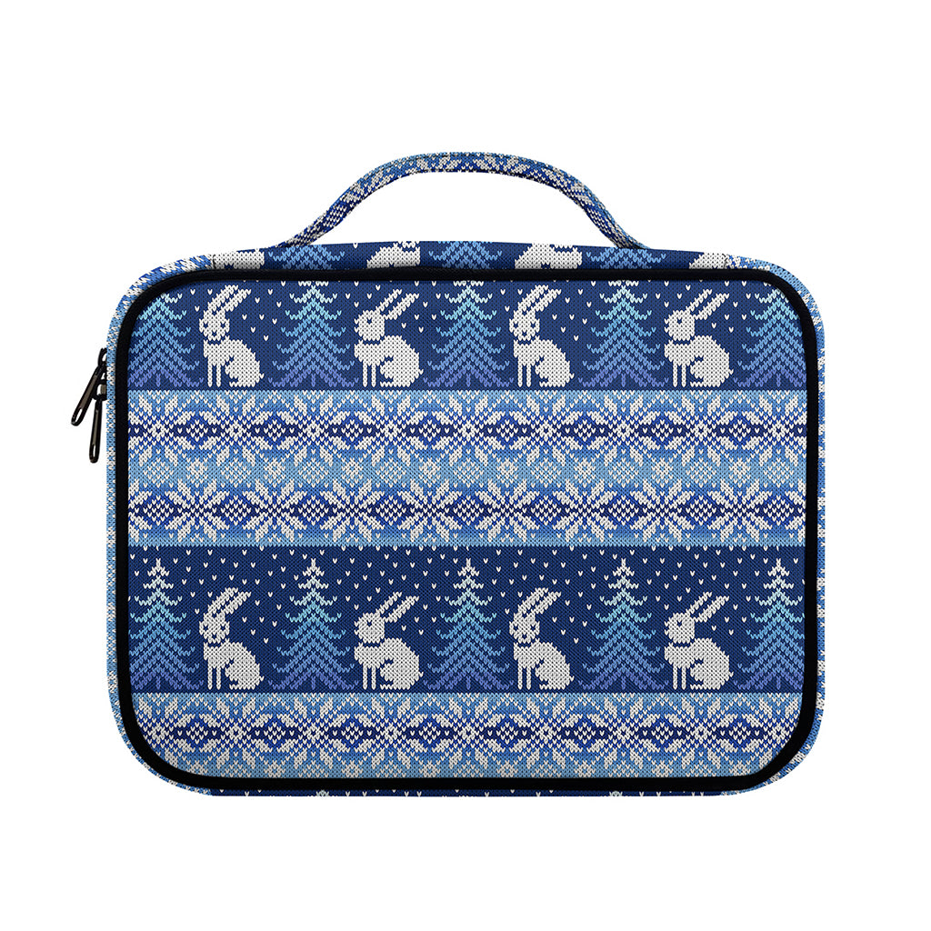 Snow Rabbit Knitted Pattern Print Briefcase Bible Bag