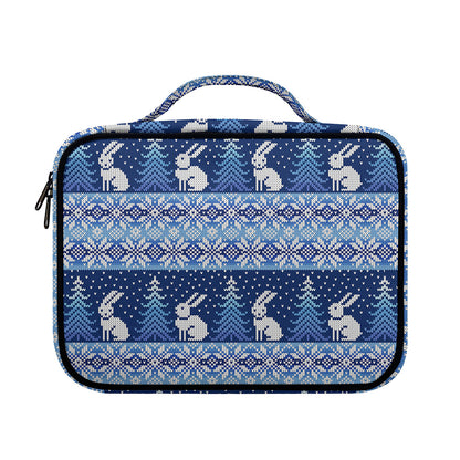 Snow Rabbit Knitted Pattern Print Briefcase Bible Bag