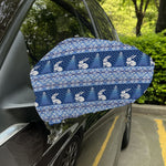 Snow Rabbit Knitted Pattern Print Car Side Mirror Covers