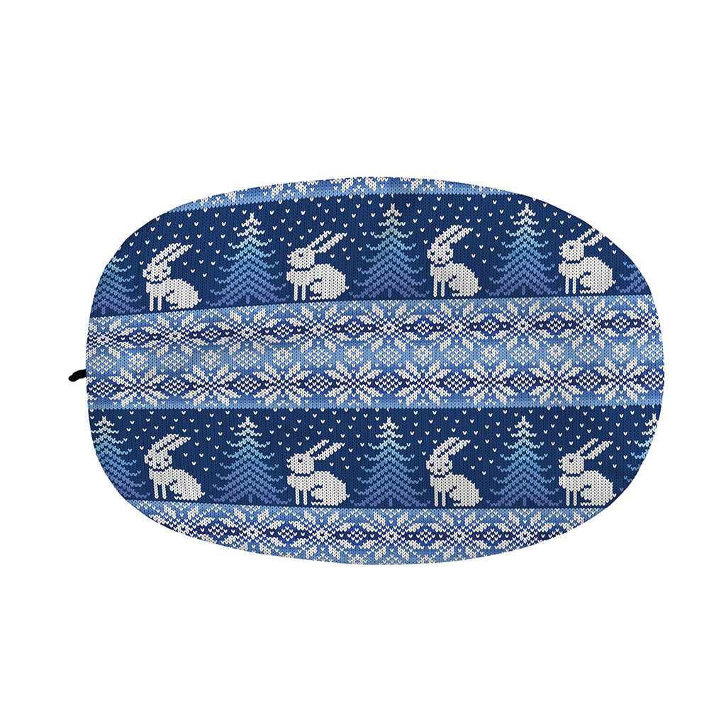 Snow Rabbit Knitted Pattern Print Car Side Mirror Covers