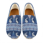 Snow Rabbit Knitted Pattern Print Casual Shoes