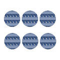 Snow Rabbit Knitted Pattern Print Coaster Set