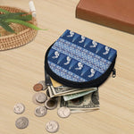 Snow Rabbit Knitted Pattern Print Coin Purse