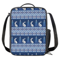 Snow Rabbit Knitted Pattern Print Crossbody Lunch Bag