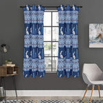 Snow Rabbit Knitted Pattern Print Curtain