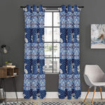 Snow Rabbit Knitted Pattern Print Curtain