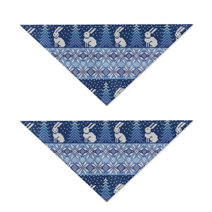 Snow Rabbit Knitted Pattern Print Dog Bandana