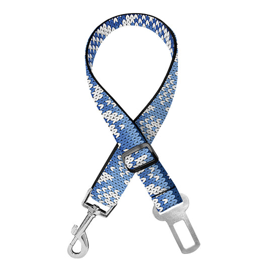 Snow Rabbit Knitted Pattern Print Dog Seat Belt
