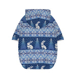 Snow Rabbit Knitted Pattern Print Dog Zip Up Hoodie