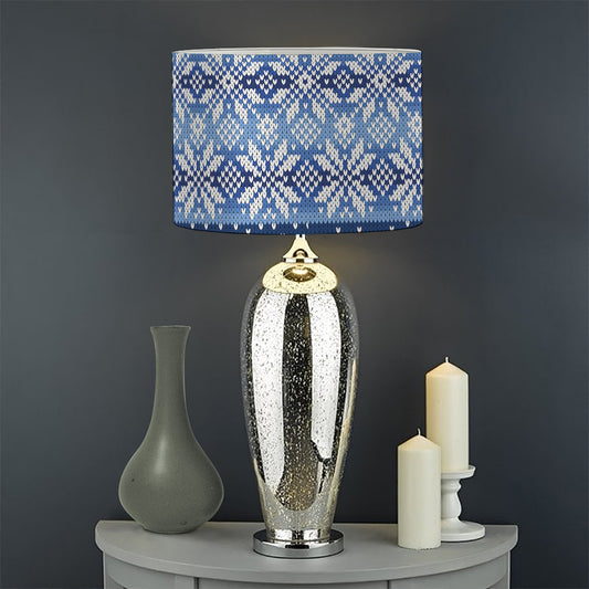 Snow Rabbit Knitted Pattern Print Drum Lamp Shade