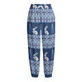 Snow Rabbit Knitted Pattern Print Fleece Lined Knit Pants