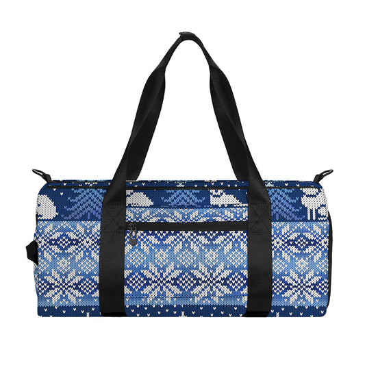 Snow Rabbit Knitted Pattern Print Gym Bag