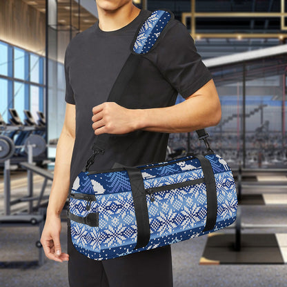 Snow Rabbit Knitted Pattern Print Gym Bag
