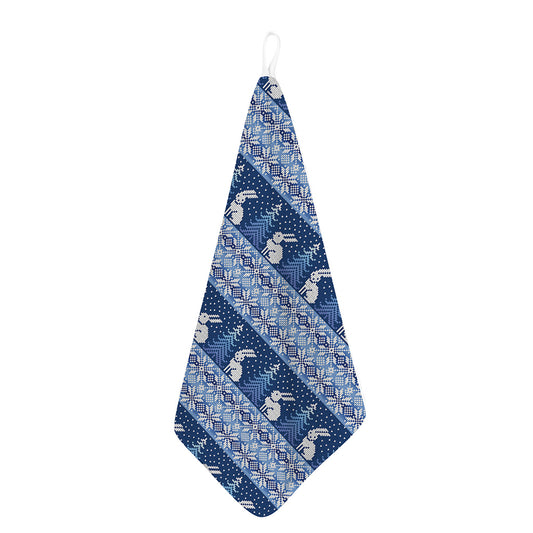 Snow Rabbit Knitted Pattern Print Hand Towel