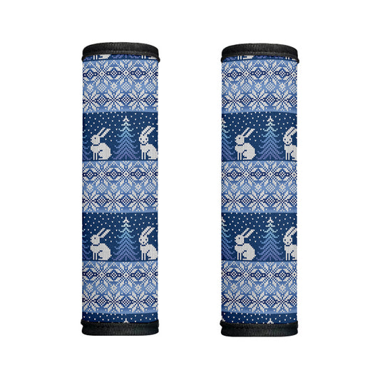 Snow Rabbit Knitted Pattern Print Handle Covers