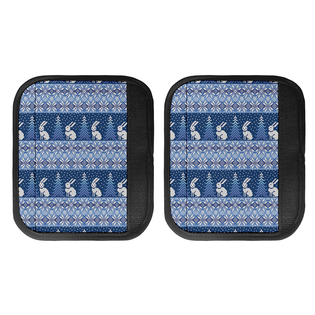 Snow Rabbit Knitted Pattern Print Handle Covers