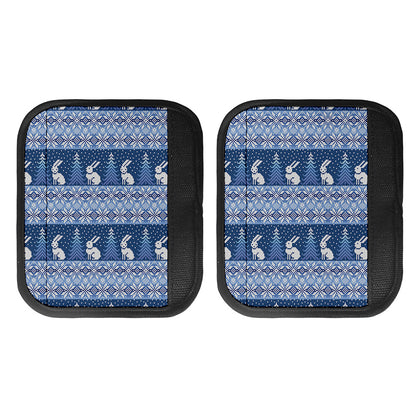 Snow Rabbit Knitted Pattern Print Handle Covers