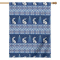 Snow Rabbit Knitted Pattern Print House Flag