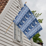 Snow Rabbit Knitted Pattern Print House Flag
