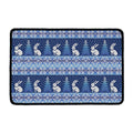 Snow Rabbit Knitted Pattern Print Kitchen Mat