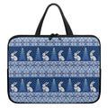 Snow Rabbit Knitted Pattern Print Laptop Sleeve With Handle