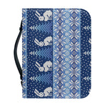 Snow Rabbit Knitted Pattern Print Leather Bible Cover