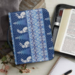 Snow Rabbit Knitted Pattern Print Leather Bible Cover