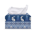Snow Rabbit Knitted Pattern Print Leather Tissue Box Cover