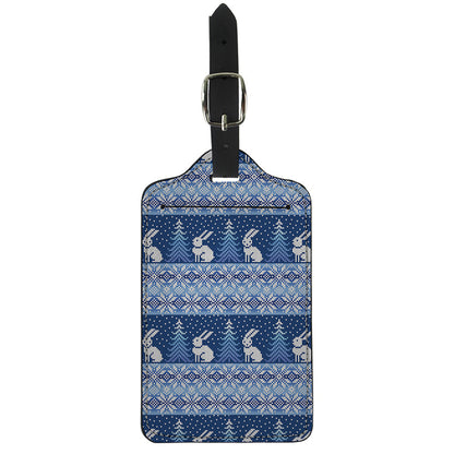 Snow Rabbit Knitted Pattern Print Luggage Tag