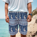 Snow Rabbit Knitted Pattern Print Men's Cargo Shorts