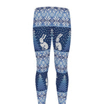 Snow Rabbit Knitted Pattern Print Men's leggings