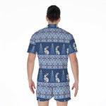 Snow Rabbit Knitted Pattern Print Men's Rompers