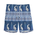 Snow Rabbit Knitted Pattern Print Men's Athletic Shorts