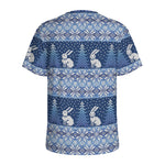 Snow Rabbit Knitted Pattern Print Men's Sports T-Shirt