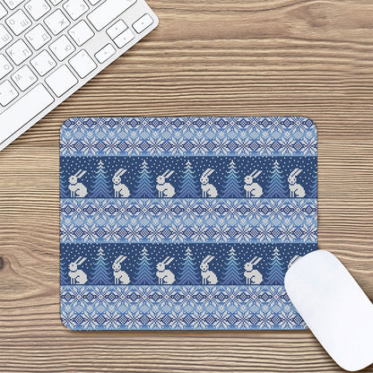 Snow Rabbit Knitted Pattern Print Mouse Pad