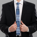 Snow Rabbit Knitted Pattern Print Necktie
