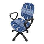 Snow Rabbit Knitted Pattern Print Office Chair Cover
