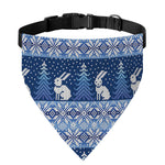 Snow Rabbit Knitted Pattern Print Over The Collar Dog Bandana