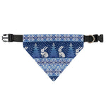 Snow Rabbit Knitted Pattern Print Over The Collar Dog Bandana